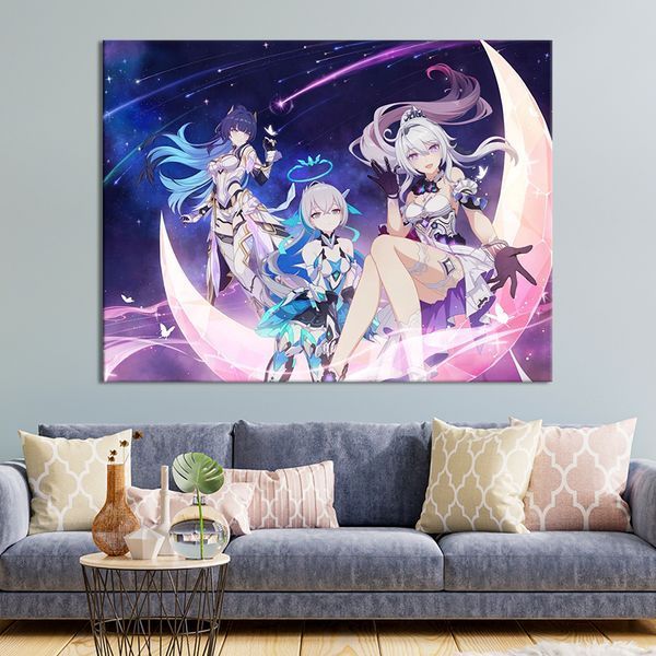 Картина на полотні картина аніме Постер гри Honkai Impact 50x38 см (YA-7) YA-7_M фото