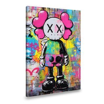 Картина на холсте Яркая игрушка Kaws на абстрактном фоне 51x34 см (242ML_M) (242ML_M) фото