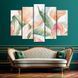 Картина на полотні Рожеве та зелене листя тропічних рослин на білому тлі 112x68 см (V563-5_M) V563-5_M фото 1