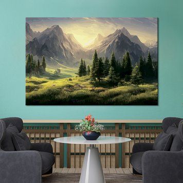 Картина на холсте Горы и долина 51x34 см (V500-1_M) V500-1_M фото