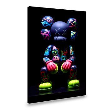 Картина на полотні Іграшка KAWS у яскравих написах 51-34см (100VP_M) 100-VP_M фото