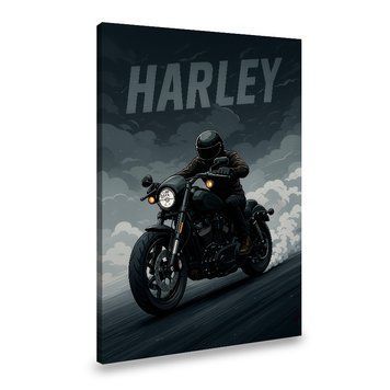 Картина Парень на мотоцикле Harley-Davidson 51x34 см (461ML_M) (461ML_M) фото