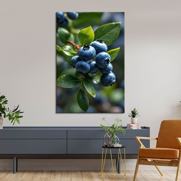 Картина на холсте Спелая черника на ветке 51x34 см (212ML_M) (212ML_M) фото