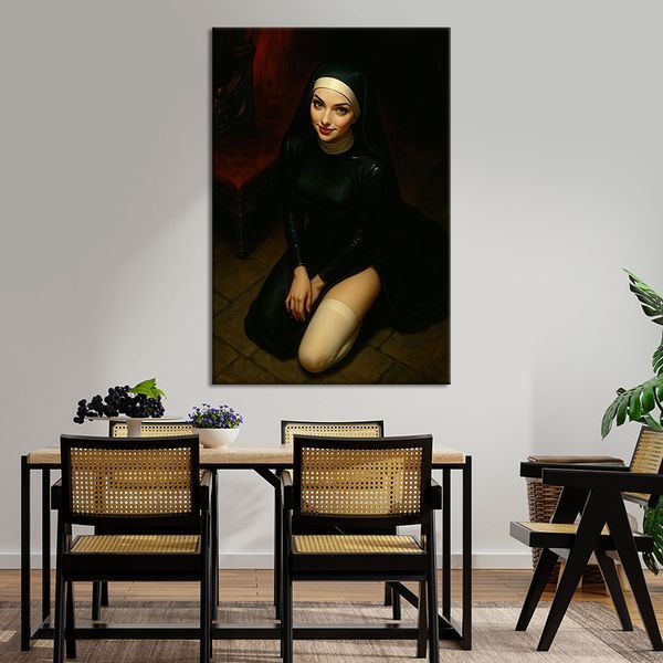 Картина на холсте Милая девушка в образе монахини 51x34 см (348ML_M) (348ML_M) фото