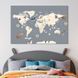 Картина на полотні Біла карта світу на сірому тлі з тваринами 51x34 см (V534-1_M) V534-1_M фото 1