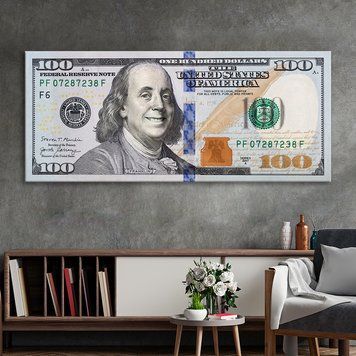 Картина на полотні 100 доларів оригінал 50x22 см (dol2_M) dol2_M фото