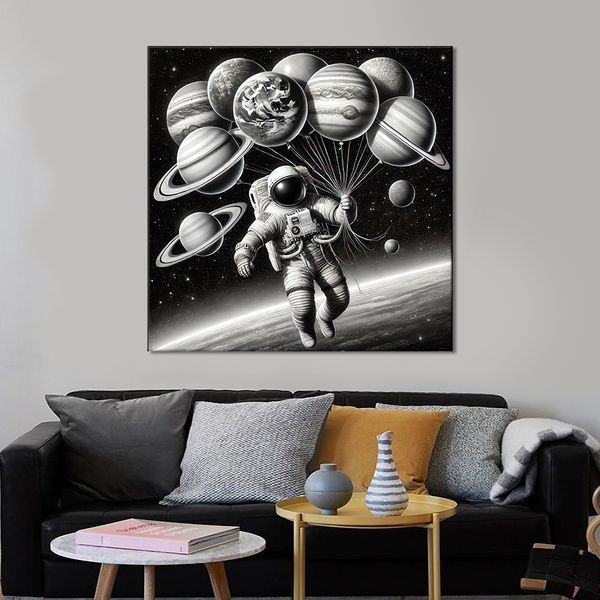 Картина на холсте Космонавт с планетами 50x50 см (69ai) 69-ai_M фото