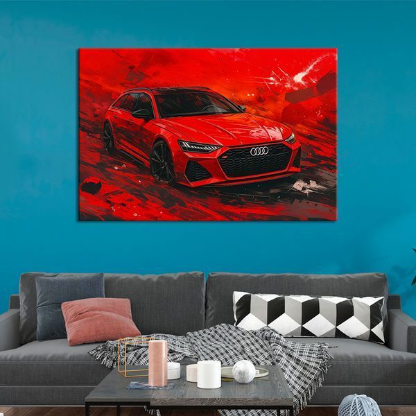 Картина Стильна червона машина Audi 51x34 см (420ML_M) (420ML_M) фото