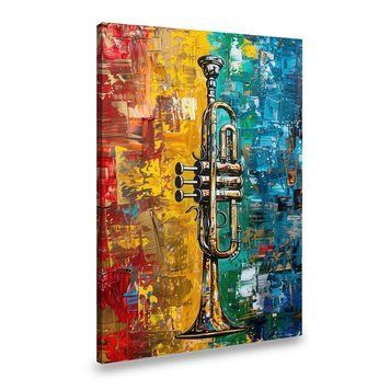 Картина на холсте Музыкальная труба на абстрактном фоне 51x34 см (179ML_M) (179ML_M) фото
