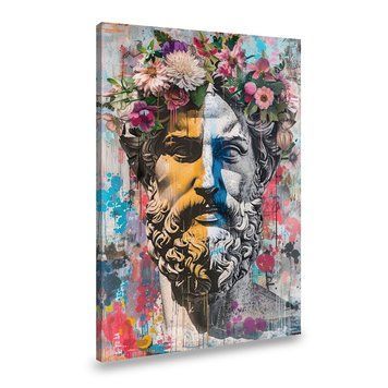Картина на холсте Статуя Гомера с цветочным венком 51x34 см (257ML_M) (257ML_M) фото