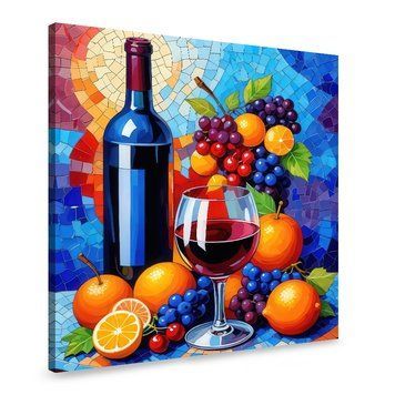 Картина на холсте Натюрморт с вином и фруктами 50x50 см (305ML_M) (305ML_M) фото