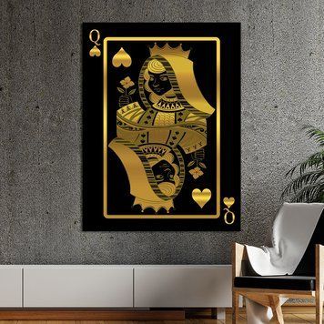 Картина на холсте мотивационная картина Игральная карта дама сердец 50x38 см (YM-1) YM-1_M фото