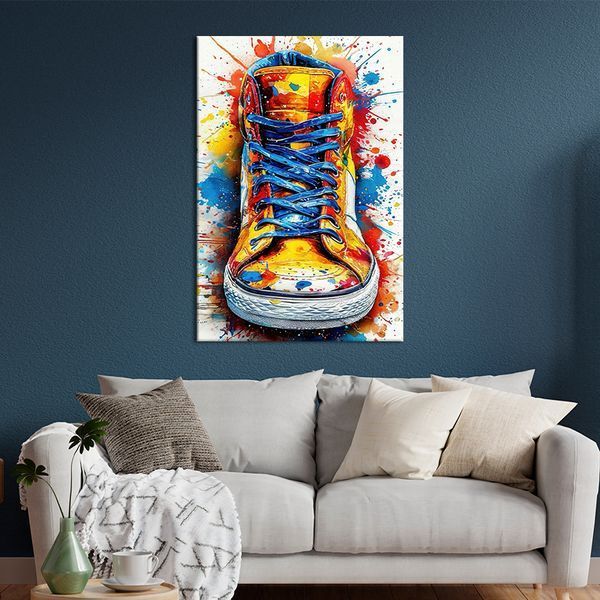 Картина на холсте Красочные кеды с синими шнурками 51x34 см (168ML_M) (168ML_M) фото