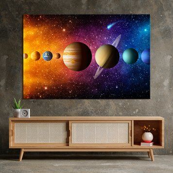 Картина на полотні Ряд планет Сонячної системи 51x34 см (V217-1_M) V217-1_M фото