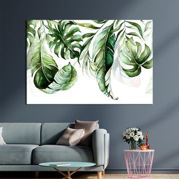 Картина на холсте Живописные тропические листья 51x34 см (V579-1_M) V579-1_M фото