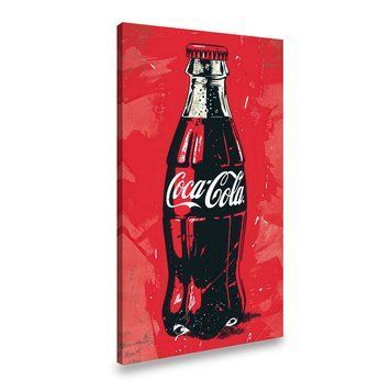 Картина на полотні Пляшка Кока-коли на червоному тлі 50x25 см (70ML_M) (70ML_M) фото